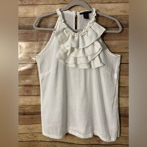 Elena Solano Women’s Linen Blend Sleeveless Top Blouse Halter Size: Medium